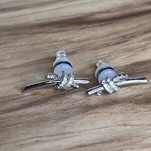 Elegant Silver Knot Earrings